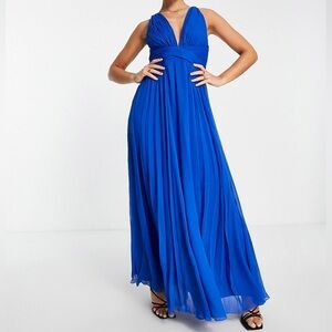 ASOS maxi dress with wrap waist in blue. Bridesmaid dress / Prom Dress